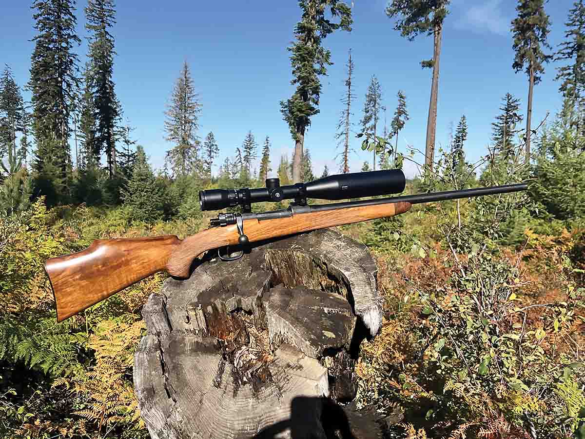 The test rifle was built around a Mauser ‘98 action made to single feed. The single-feed system, combined with the Mauser’s claw extractor, did cause some feeding issues.